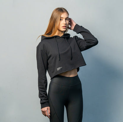 Groove Crop Hoodie - Black